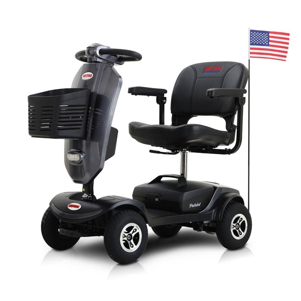 Aoibox Compact 4-Wheel Mobility Scooter in Metal Gray