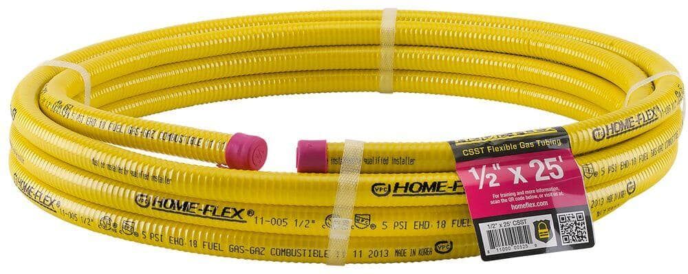 HOME-FLEX 1/2 in. CSST x 25 ft. Corrugated Stainless Steel Tubing