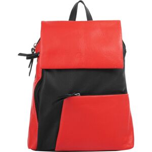 Cluty Cityrucksack, echt Leder, Made in Italy rot  B/H/T: 27 cm x 30 cm x 4 cm