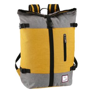 KangaROOS Cityrucksack, mit modischem Roll Top gelb-grau  B/H/T: 31 cm x 53 cm x 15 cm