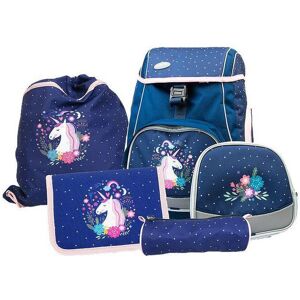 Funki Schulrucksack »Flexy-Bag Einhorn, 5-teilig« dunkelblau