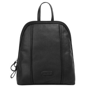 BODENSCHATZ Cityrucksack, echt Leder schwarz  B/H/T: 27 cm x 24 cm x 10 cm