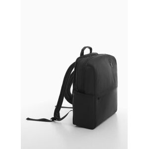 mango man Rucksack mit Details in Leder-Optik - Schwarz - U - männlich