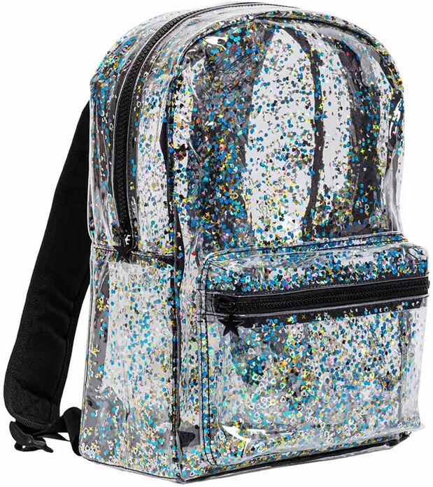 A Little Lovely Company Kinderrucksack GLITTER (24x34,5x11) in transparent/schwarz