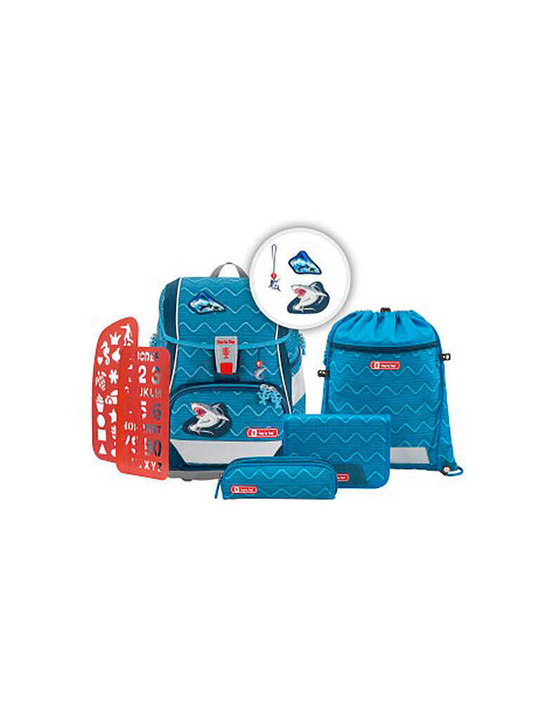 STEP BY STEP Schultaschen Set 6tlg 2 in 1 Plus Angry Shark