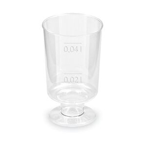 1-PACK 80x Schnapsglas mit Fuß Premium glasklar Shotgläser mit Eichstrich 2cl/4cl