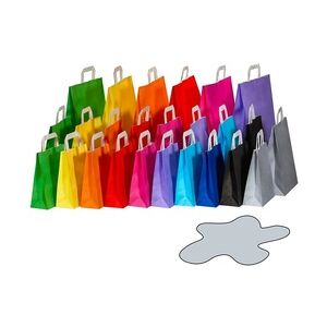 1-PACK 250x Papiertragetaschen Papiertaschen Flachhenkel 18x8x22cm grau 70gr.