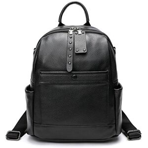 Aodux Leather Bag Factory Neue Mode 100% Echtes Kuh Leder Schwarz Hardware Frauen Rucksack Dame Echt Top Rindsleder Buch Tasche Stil Rucksack