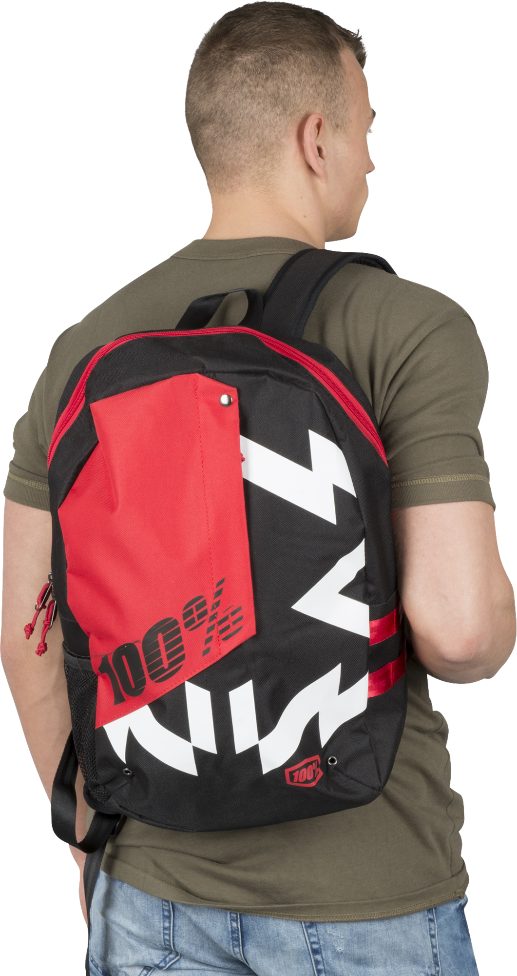 100% Rucksack 100% Porter Jeromino Schwarz-Rot