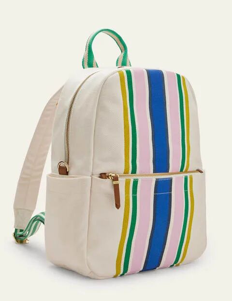 Boden Naturweiß, Gestreift Olivia Leinen-Rucksack Damen Boden, Eine Größe, Multi