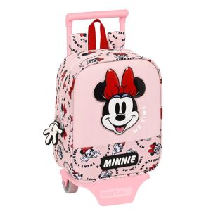 Disney Skolerygsæk med Hjul Minnie Mouse Me time Pink 22 x 27 x 10 cm