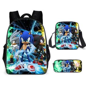 BayOne Sonic Backpack School Bag til børn med Pen Box Shoulder Strap Bag