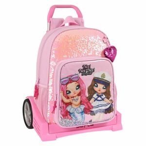 School Rucksack with Wheels Na!Na!Na! Surprise Sparkles Pink (33 x 42 x 14 cm)