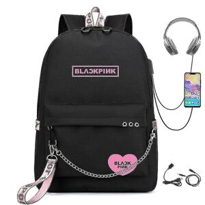 Blackpink rygsæk USB genopladelig rygsæk Student skoletaske Y