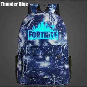 Best Trade Fortnite rygsæk Night Luminous skoletasker lyser i mørket Blue Thunder Blue