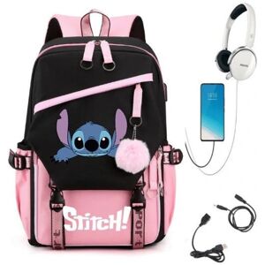 stitch rygsæk børn rygsække rygsæk med USB stik 1stk lyserød