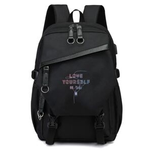 BTS rygsæk børne rygsække rygsæk med USB stik 1stk sort 4