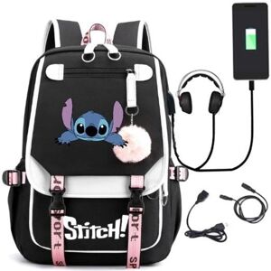 stitch rygsæk børn rygsække rygsæk med USB stik 1stk sort