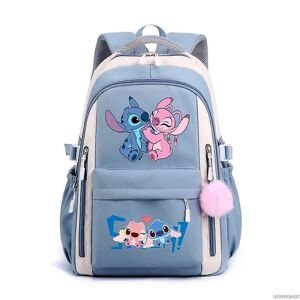 HKWWW Lilo And Stitch Rygsæk Kvinde Mand Høj Kapacitet Vandtæt College Skoletasker Trendy Kvinder Mænd Laptop Skoletasker[HK] multi