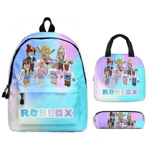 3 stk sæt rygsæk roblox skoletaske piger drenge med madpose penalhus