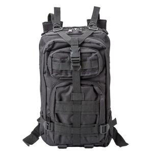 Militærtaske / rygsæk i nylon, sort - 25 liter Black