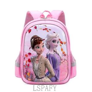 Disney Frosne piger tegnefilm Elsa Anna taske til skolebørn Ortopædisk rygsæk dreng pige børnehave bog taske H-5（lille størrelse 04）