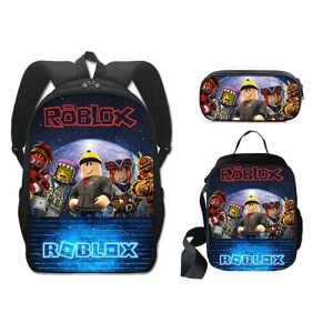 Børne Roblox skoletaske Tredelt sæt omgivende polyester Enkeltlags blyantstaske Madpakke Rygsækpakke style12