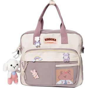 WEIWZI Kawaii Rygsæk Cute Messenger Bag Crossbody Canvas Tote Bag til Kvinder Kawaii Ita Taske med Kawaii Accessories-Lilla