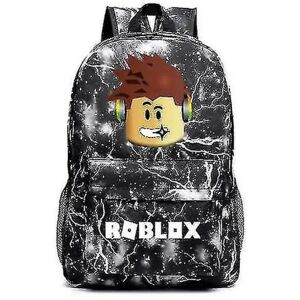 BATTERY Ny Roblox Rygsæk Børne Skoletaske Student Bog Taske Rejsetaske Gave Sort lyn ingen