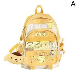 unbranded Cinnamoroll skoletaske børnetaske Kvinde skoletaske til studerende pige koreansk børn rygsæk Yellow