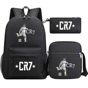 Fodbold Ronaldo Cr7 sæt - skoletasker til piger/drenge, rygsæk til bærbar computer til rejser, rygsække til kvinder, skuldertasker og etui V 1
