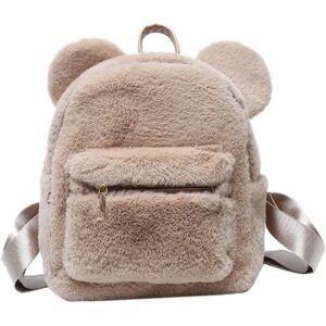 Galaxy Plysch ryggsäck Fluffig ryggsäck Fuzzy Backpack Girls Kawaii förvaringsväska（brun）