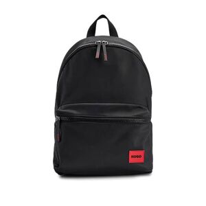 HUGO Backpack with red rubber logo label and top handle