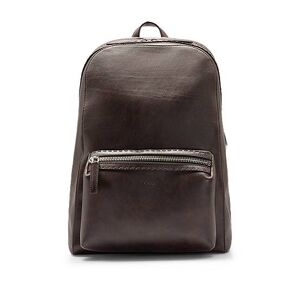 Leather backpack with embossed logo