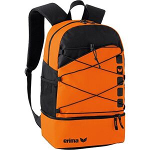 Erima Bag Multifunctional Backpack With Bottom Compartment, Orange/Black, 48.5 x 36 x 3.5 cm, 16 Liters