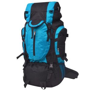 vidaXL Mochila de senderismo XXL negro y azul 75 l