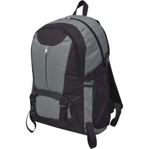 vidaXL Mochila de senderismo XXL negro y gris 40 l