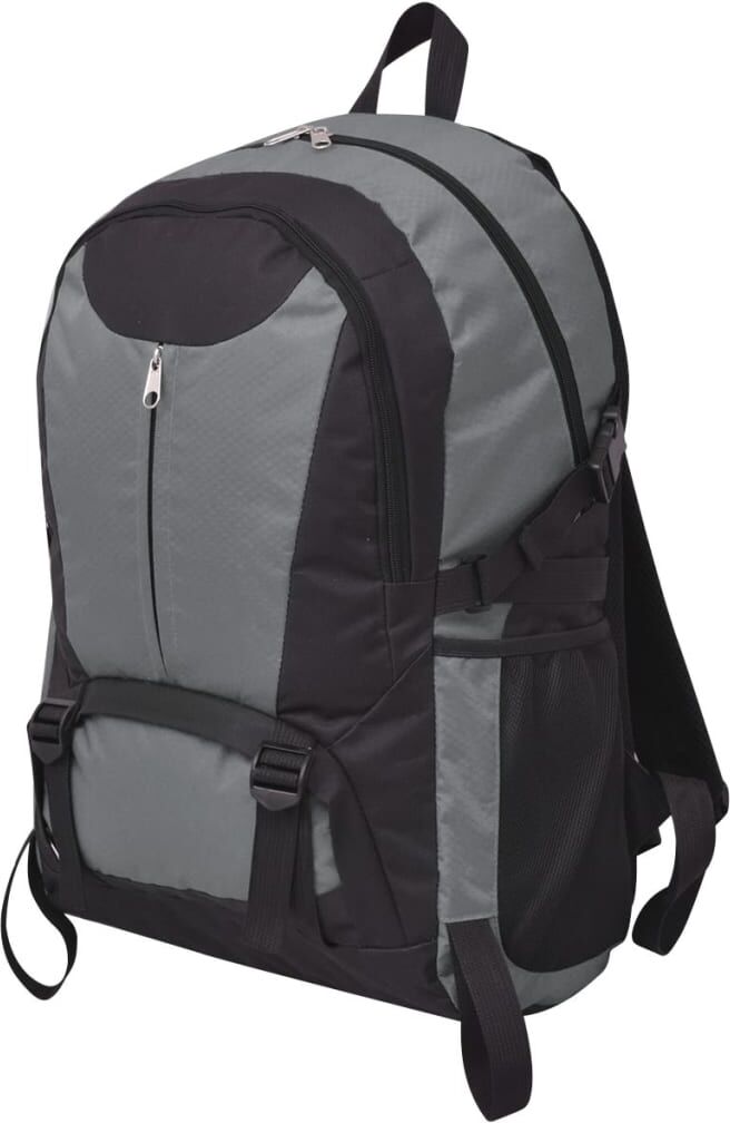 vidaXL Mochila de senderismo XXL negro y gris 40 l