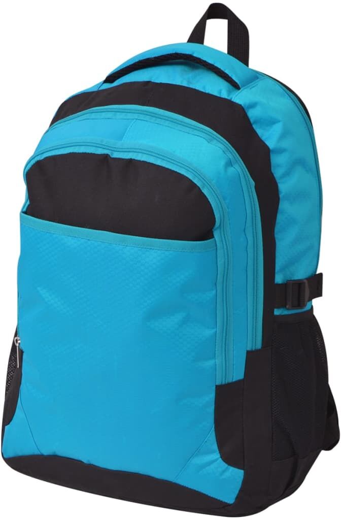 vidaXL Mochila escolar negra y azul 40 l