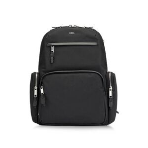 Boss Structured-material backpack with logo and two-way zip