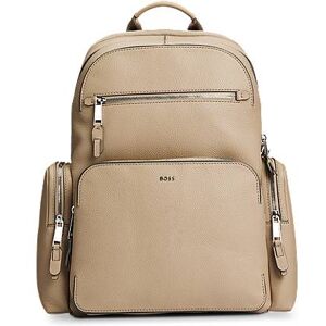 Boss Grained-leather backpack with logo lettering