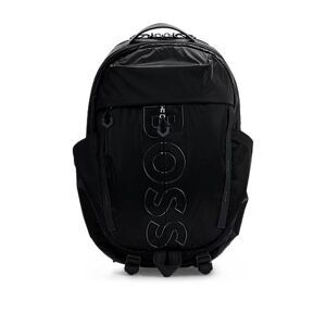 Boss Coated-velour multi-pocket backpack with outline logo