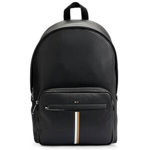 Boss Faux-leather backpack with signature stripe