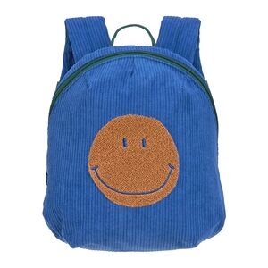 LÄSSIG Cartable de maternelle enfant velours côtele Little Gang Smile bleu