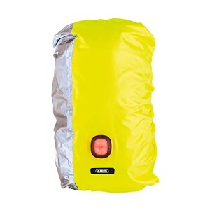 ABUS Protection pluie pour sacs à dos Lumino X-Urban Cover avec feu arrière USB intégré Housse de sac à dos étanche & visible Jaune/argent - Publicité