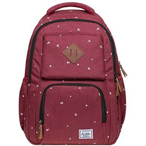 KAUKKO Sac à dos beau et bien pensé avec compartiment pour ordinateur portable 15" pour école, université, 22 l, Rouge Jnl-k8008-1-30, Taille unique, Sac à dos daypack - Publicité