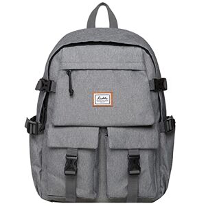 KAUKKO Vintage Sac en Cuir Multifonction Sac à Dos Sac d'école Voyage randonnée Sac à Dos avec Compartiment pour Ordinateur Portable pour Ordinateur Portable 14 ", 18,7L Gris(KS22) - Publicité