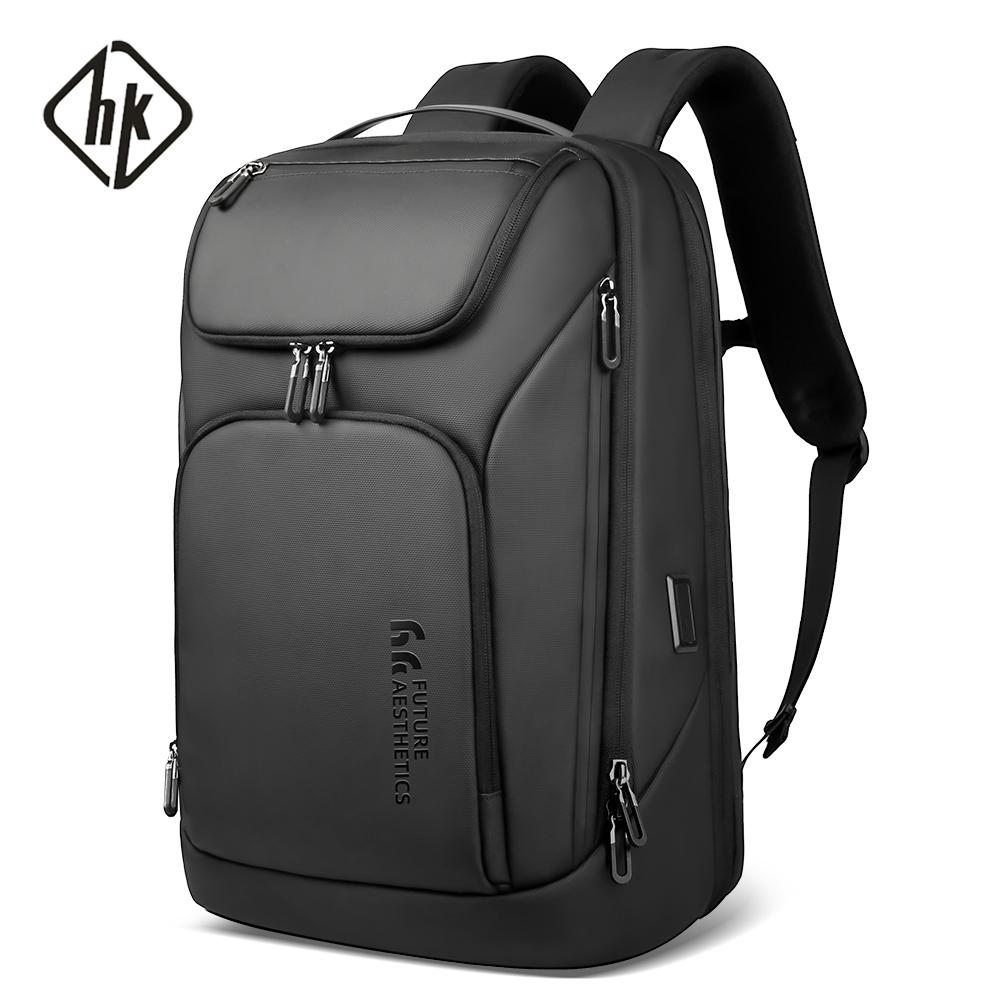 HcanKcan Multifunctional Business Backpack Waterproof Man 17.3  Laptop Bag High Capacity Work Travel Backpack with USB Port