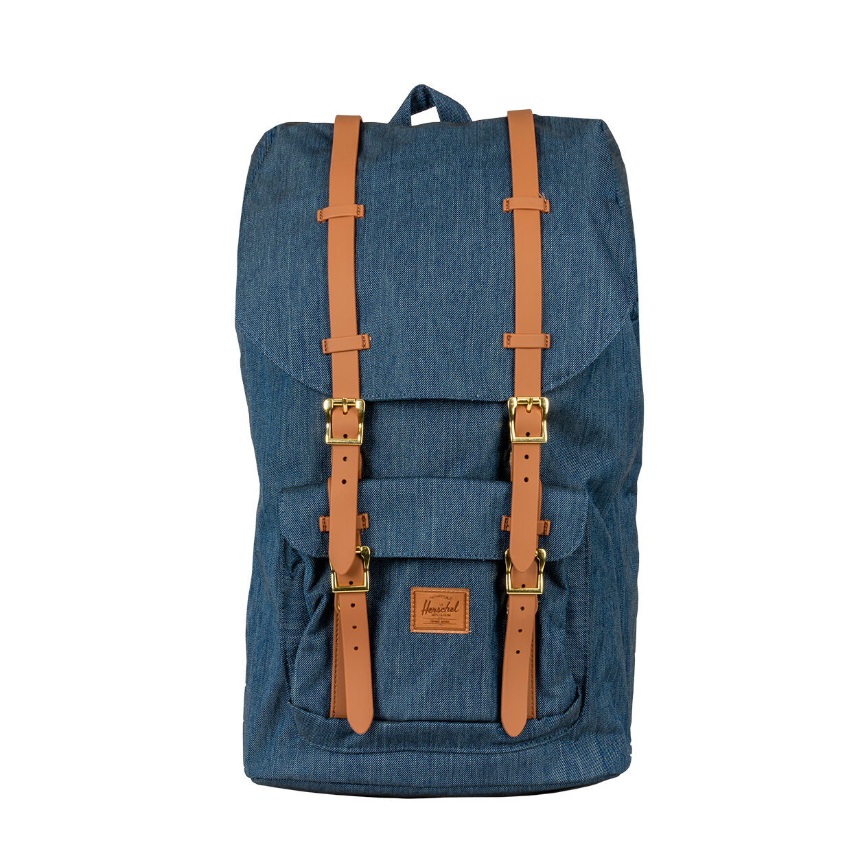 Herschel Sac à dos Herschel Little America 25L bleu denim à sangles camel - BLEU DENIM -