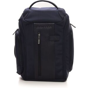 Piquadro Zaino di pelle e cordura Blu Uomo UNI